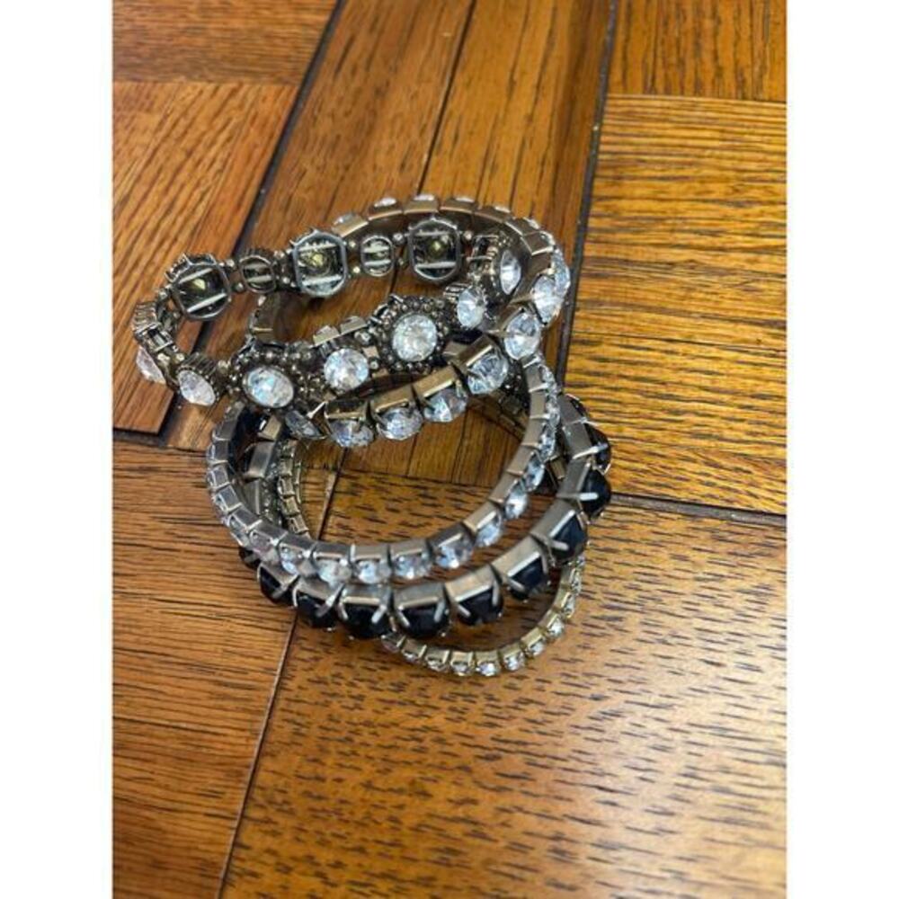 Elastic fashion, rhinestones, multi bracelets